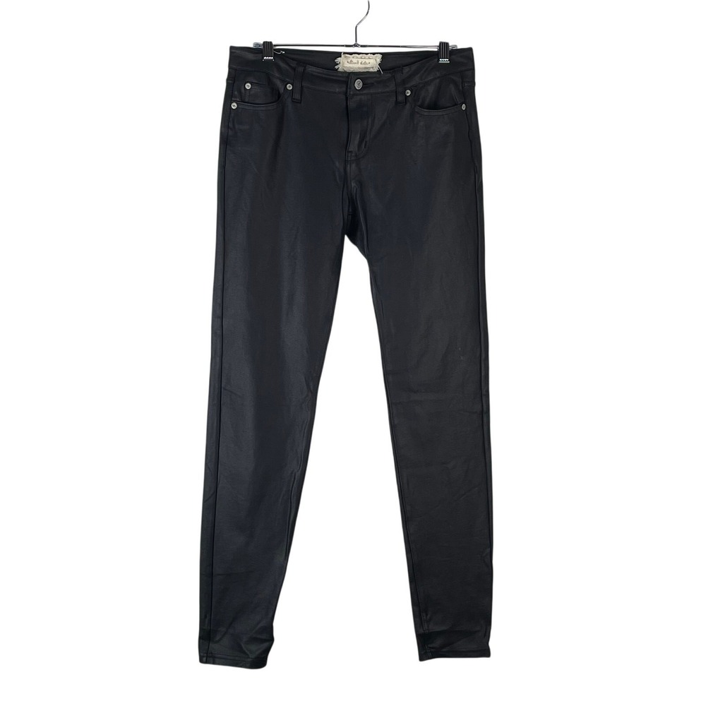 Altar'd State Women's Black Waxed Skinny Jeans Size 28/7 Indie Sleaze Moto GUC